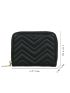 Chevron Detail Zip Around Coin Purse