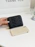 Chevron Detail Zip Around Coin Purse