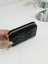 Chevron Detail Zip Around Coin Purse