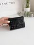 Crocodile Embossed Snap Button Card Holder