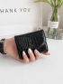 Crocodile Embossed Snap Button Card Holder