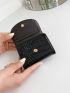 Crocodile Embossed Snap Button Card Holder