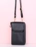 Letter Embossed Snap Button Flap Phone Wallet