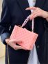 Mini Embossed Detail Chain Box Bag
