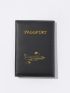 Airplane & Letter Graphic Passport Case