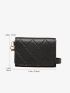 Quilted Snap Button Card Holder With Wristlet