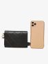 Quilted Snap Button Card Holder With Wristlet