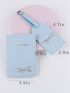 Plane & Letter Graphic Passport Case With Luggage Tag