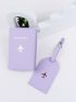 Letter Graphic Passport Case With Luggage Tag