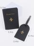 Letter Graphic Passport Case With Luggage Tag