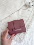 Letter Detail Fold Over Small Wallet