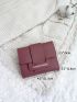 Letter Detail Fold Over Small Wallet