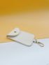 Litchi Embossed Snap Button Card Holder