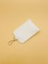 Litchi Embossed Snap Button Card Holder