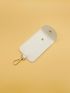Litchi Embossed Snap Button Card Holder