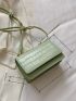 Mini Crocodile Embossed Square Bag