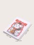 X Ilustrata Cartoon Cat & Letter Graphic Passport Case