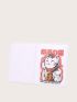 X Ilustrata Cartoon Cat & Letter Graphic Passport Case