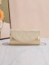 Metallic Chain Flap Square Bag