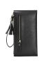 Leaf & Letter Graphic Tassel Decor Long Wallet