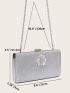 Glitter Rhinestone Decor Chain Box Bag