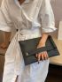 Pebble Embossed Clutch Bag With Wristlet