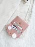Letter Detail Flap Small Wallet