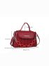Mini Chain Decor Quilted Satchel Bag