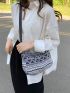 Geometric Pattern Hobo Bag