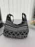 Geometric Pattern Hobo Bag