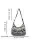 Geometric Pattern Hobo Bag