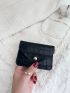 Crocodile Embossed Snap Button Flap Coin Purse