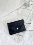 Crocodile Embossed Snap Button Flap Coin Purse