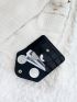 Crocodile Embossed Snap Button Flap Coin Purse