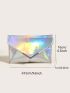 Artificial Patent Leather Holographic Flap Chain Square Bag