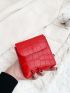 Crocodile Embossed Flap Coin Purse