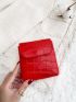 Crocodile Embossed Flap Coin Purse