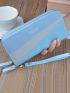 Letter Graphic Color Block Zipper Around Long Wallet