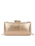 Minimalist Metallic Chain Square Bag