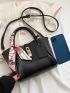 Twilly Scarf Decor Twist Lock Square Bag With Inner Pouch