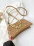 Artificial Patent Leather Crocodile Embossed Chain Novelty Bag