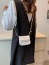 Mini Letter Graphic Flap Chain Square Bag
