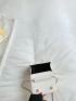 Mini Letter Graphic Chain Flap Square Bag