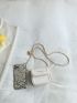 Mini Letter Graphic Chain Flap Square Bag