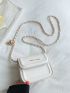 Mini Letter Graphic Flap Chain Square Bag