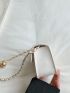 Mini Letter Graphic Flap Chain Square Bag