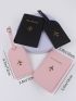 2pcs Metallic Letter Graphic Passport Case & 2pcs Luggage Tag