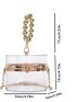 Mini Bead Decor Clear Chain Box Bag