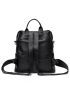 Minimalist Studded Decor Functional Backpack