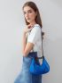 PREMIUM ARTIFICIAL PATENT LEATHER CROCODILE EMBOSSED SATCHEL BAG